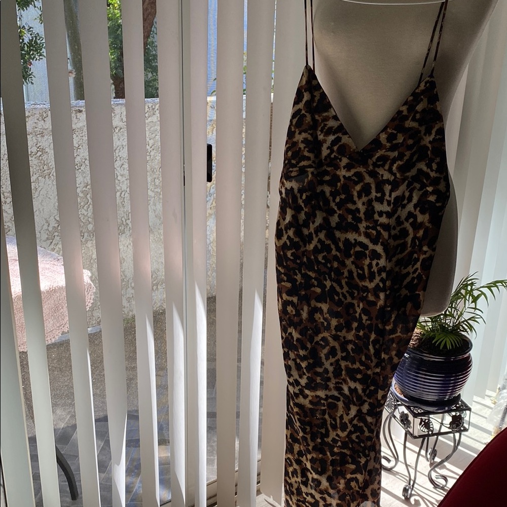 Brown and Black Slip Dress with Spaghetti Straps for a Night Out